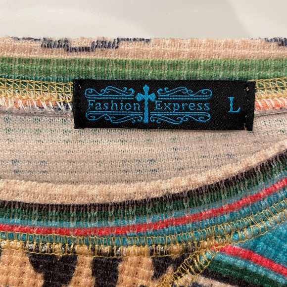 Size large shirt. Navajo/leopard print - Picture 3 of 3